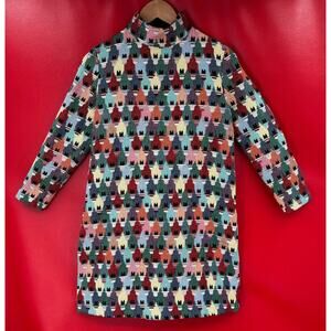 Tuckernuck Colorful Woven Jacquard Poly Blend Multi-Colors Mini Dress Size Small